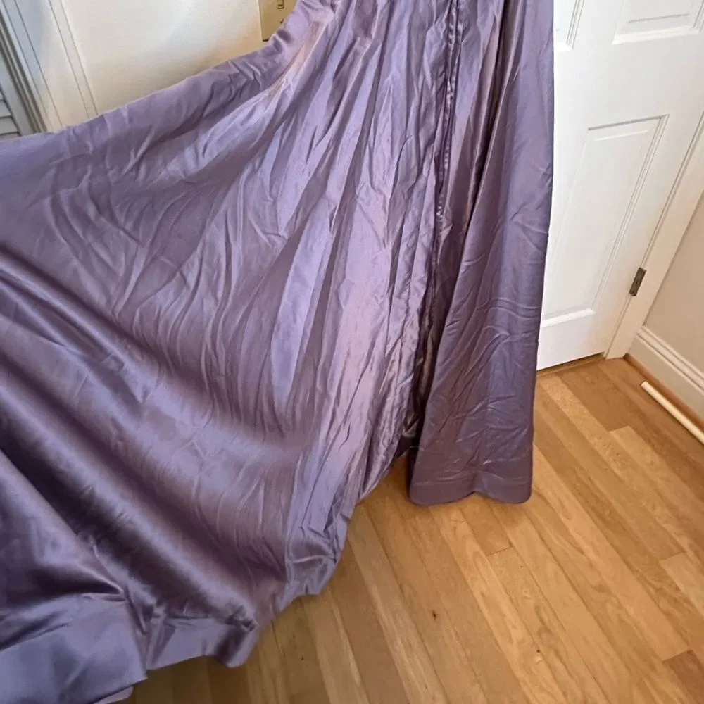 La Femme Lavender/Gray Spaghetti Strap V Neck Dress Size 4 NWT - Picture 7 of 14